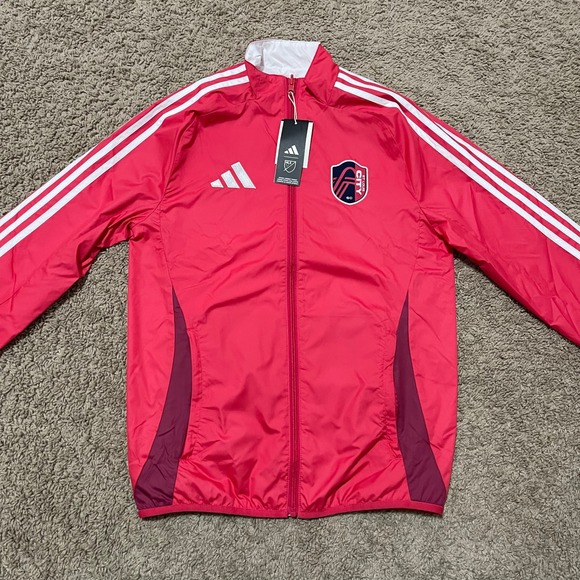 adidas Other - St Louis City SC Anthem Jacket Mens XS City Red Adidas Reversible Full Zip MLS